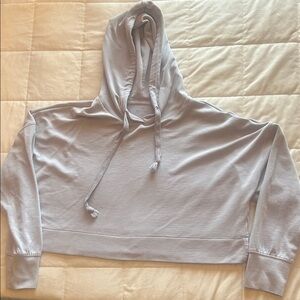 Women's Gray Hoodie Top cropped